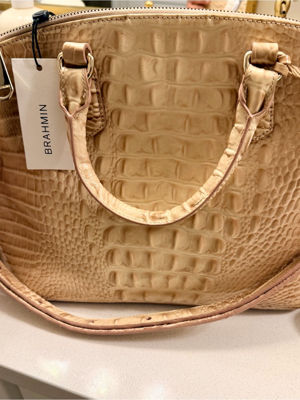 Brahmin Blossom Croc-Embossed with Tassel Purse - Picture 11 of 16